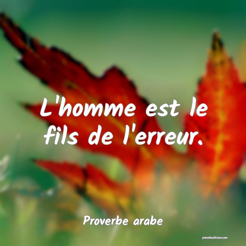 L'homme est le fils de l'erreur.