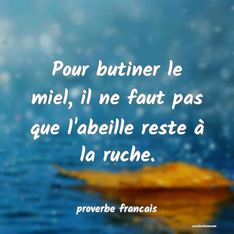 Pour butiner le miel, il ne faut pas que l'abeille reste à la ruche.