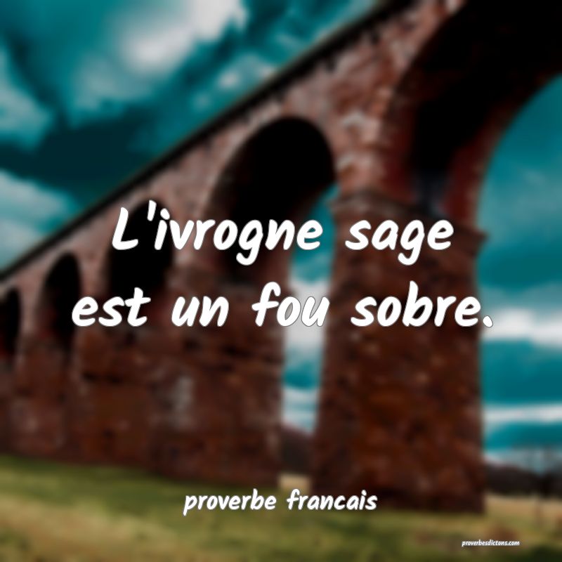 L'ivrogne sage est un fou sobre.