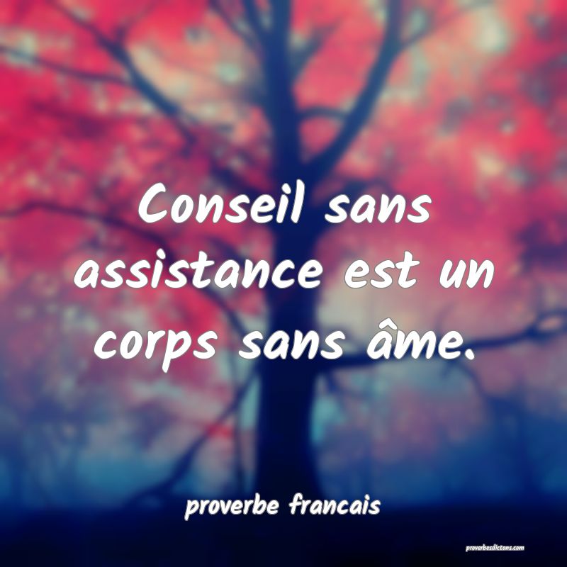 Conseil sans assistance est un corps sans âme.