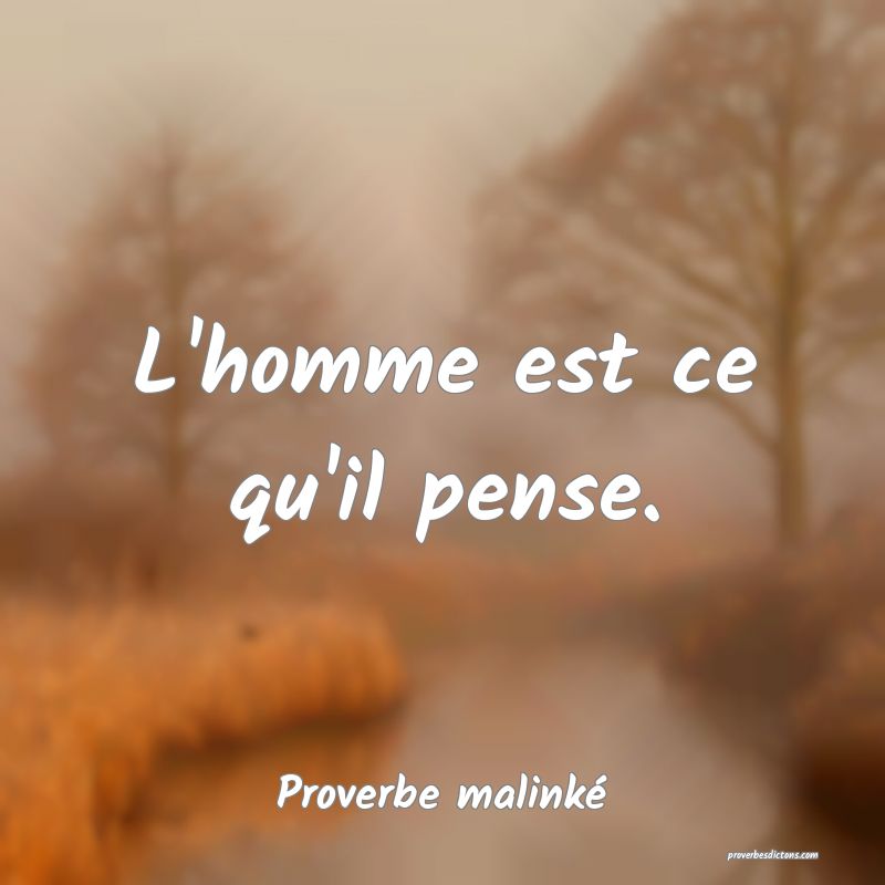 L'homme est ce qu'il pense.