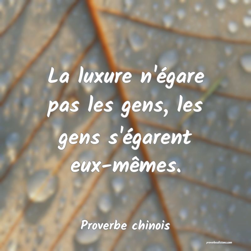 La luxure n'égare pas les gens, les gens s'égarent eux-mêmes.