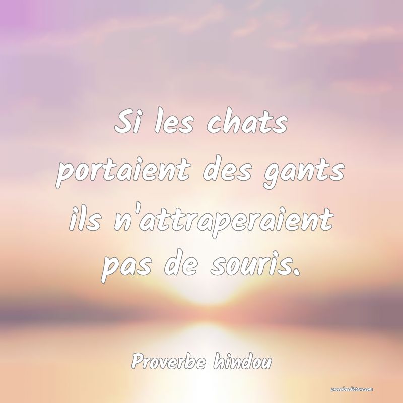 Si les chats portaient des gants ils n'attraperaient pas de souris.