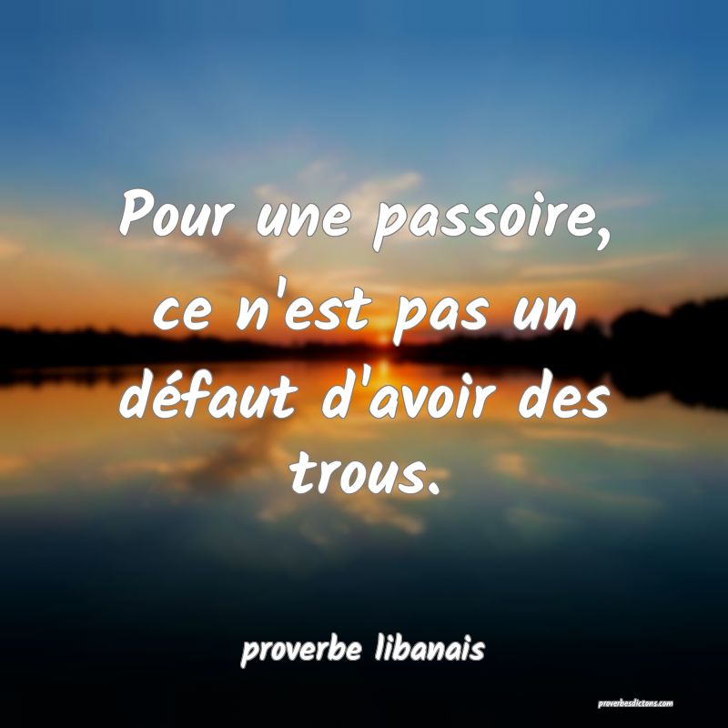 Pour une passoire, ce n'est pas un défaut d'avoir des trous.