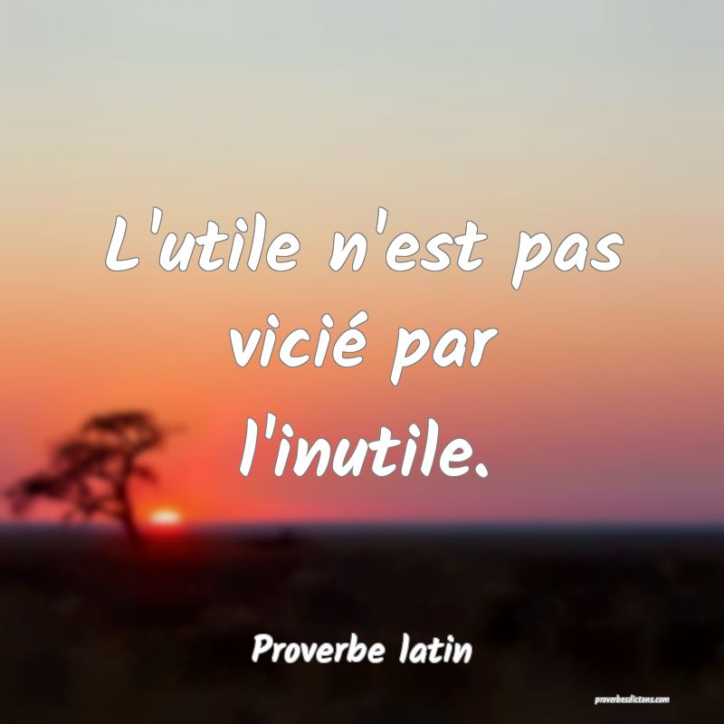 L'utile n'est pas vicié par l'inutile.