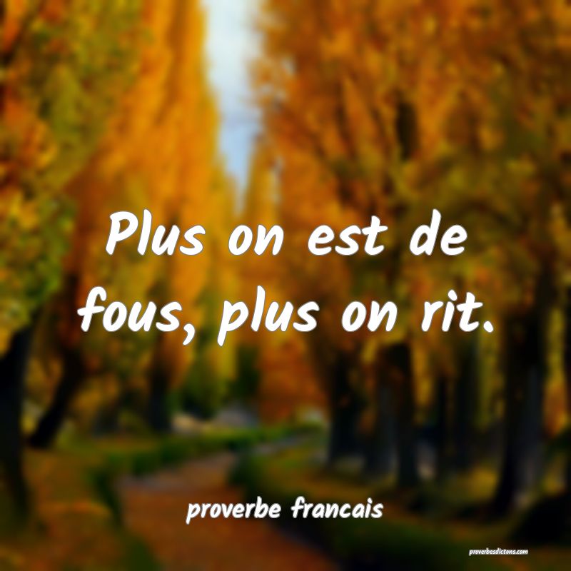 Plus on est de fous, plus on rit.