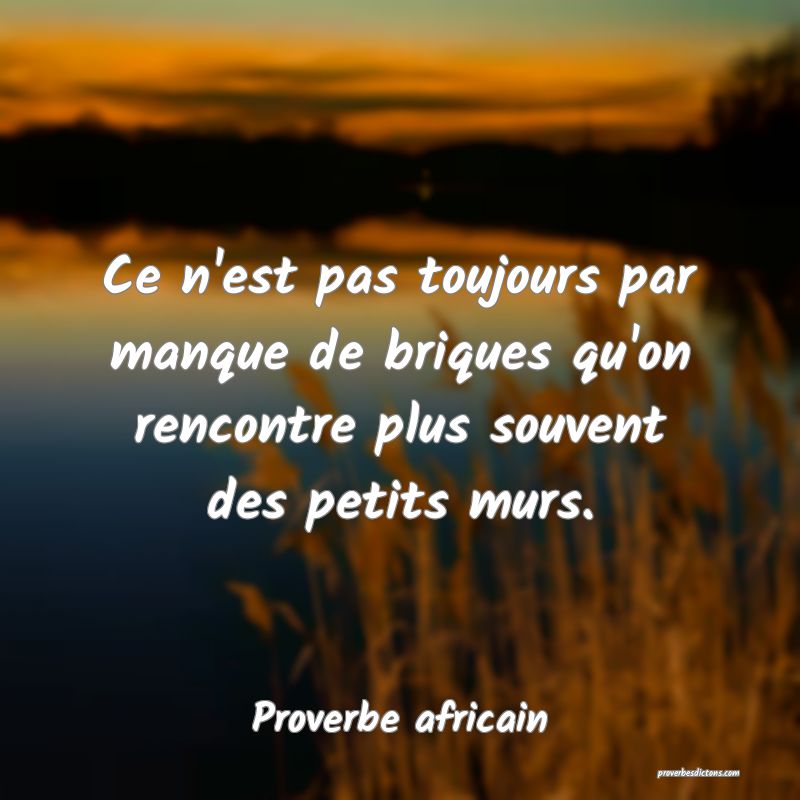 Ce n'est pas toujours par manque de briques qu'on rencontre plus souvent des petits murs.