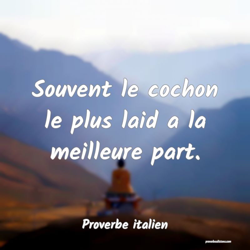 Souvent le cochon le plus laid a la meilleure part.