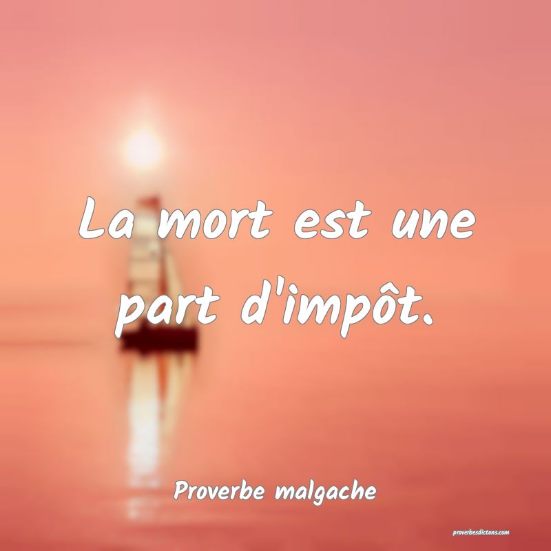 La mort est une part d'impôt.