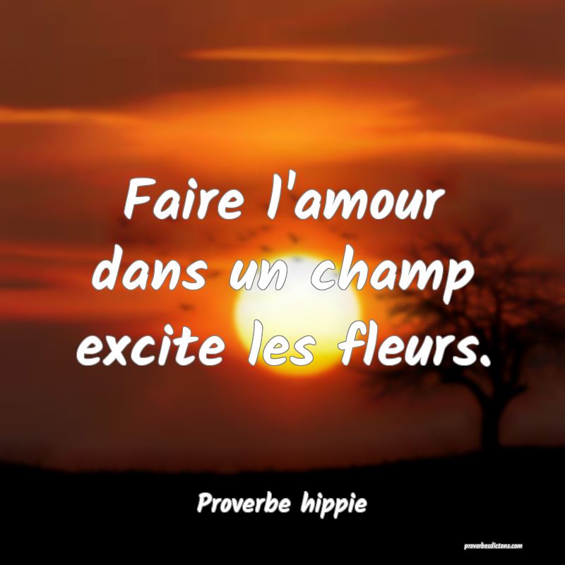 Faire l'amour dans un champ excite les fleurs.