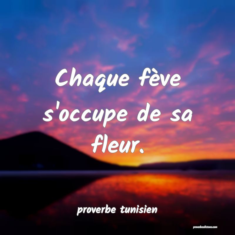  Chaque fève s'occupe de sa fleur.