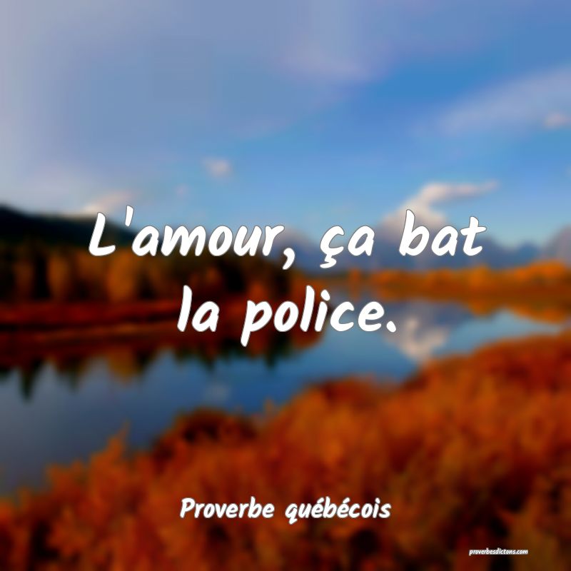 L'amour, ça bat la police.