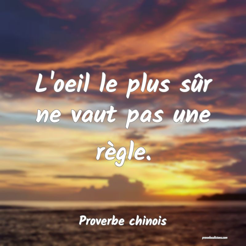 L'oeil le plus sûr ne vaut pas une règle.