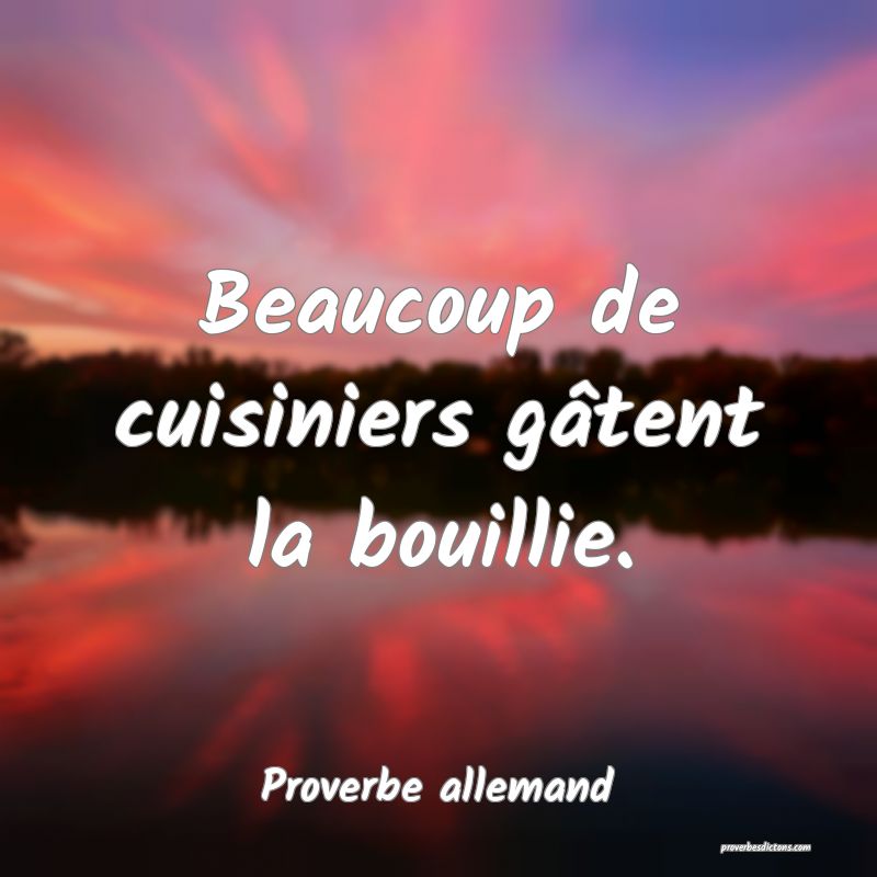 Beaucoup de cuisiniers gâtent la bouillie.