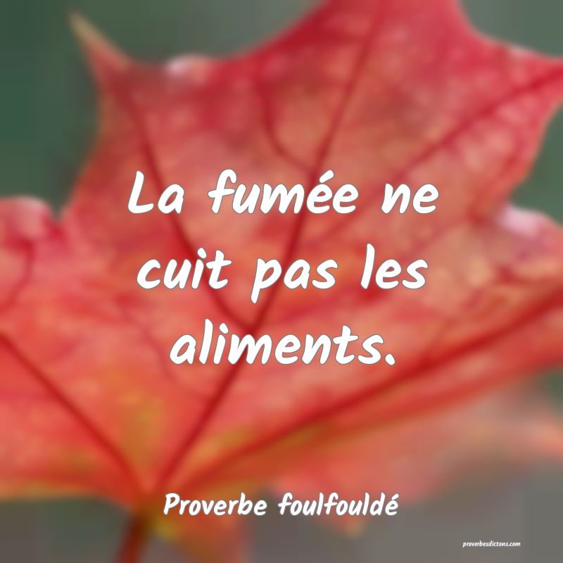 La fumée ne cuit pas les aliments.