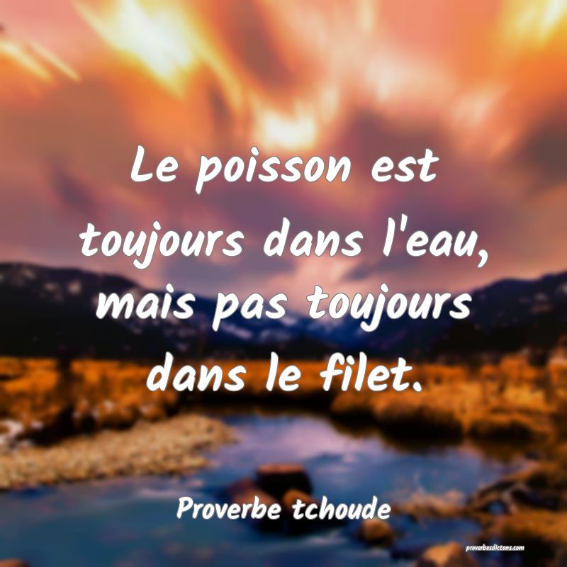 Le poisson est toujours dans l'eau, mais pas toujours dans le filet.