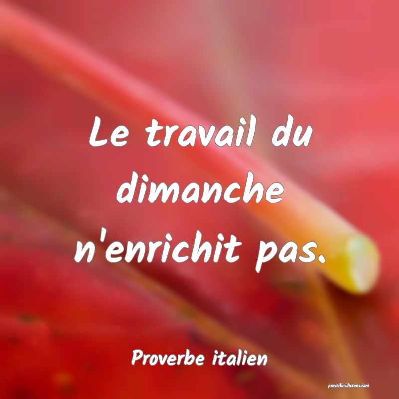 Le travail du dimanche n'enrichit pas.