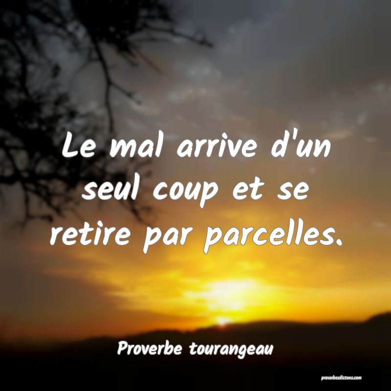 Le mal arrive d'un seul coup et se retire par parcelles.