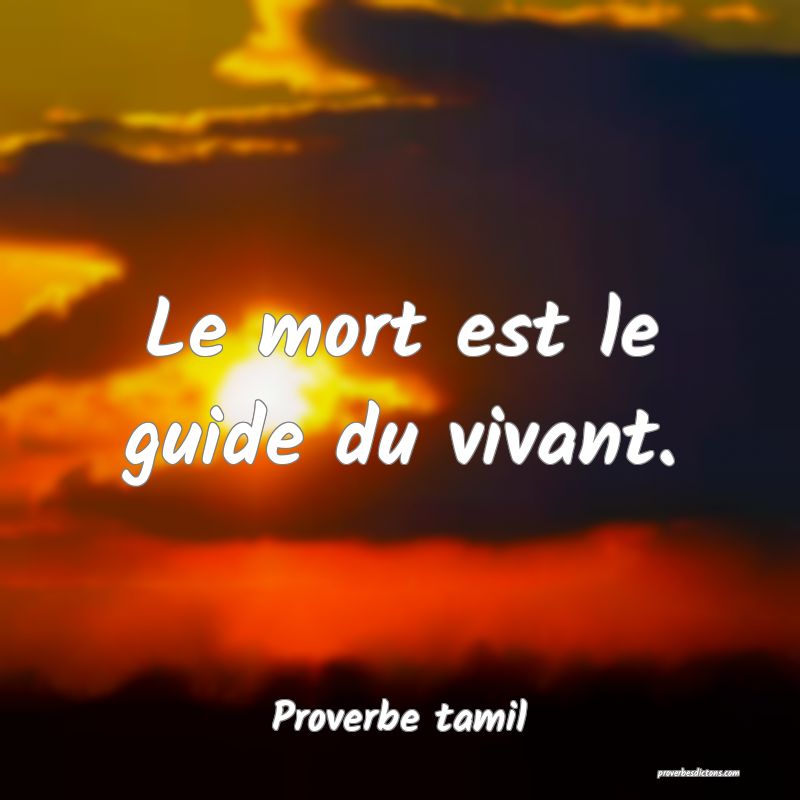 Le mort est le guide du vivant.