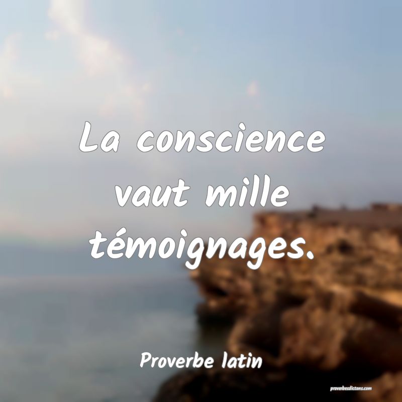 La conscience vaut mille témoignages.