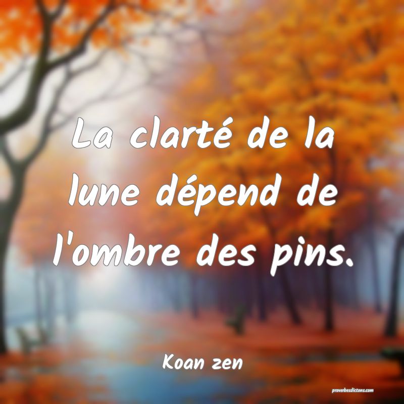 La clarté de la lune dépend de l'ombre des pins.