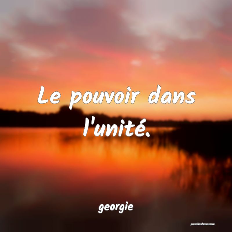  Le pouvoir dans l'unité.
