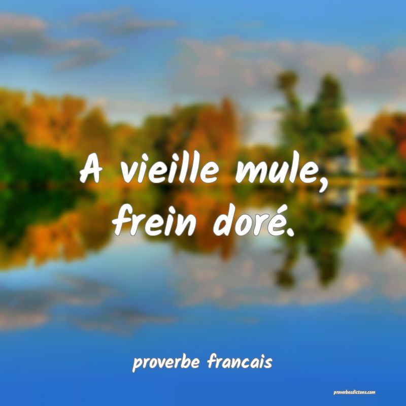  A vieille mule, frein doré.