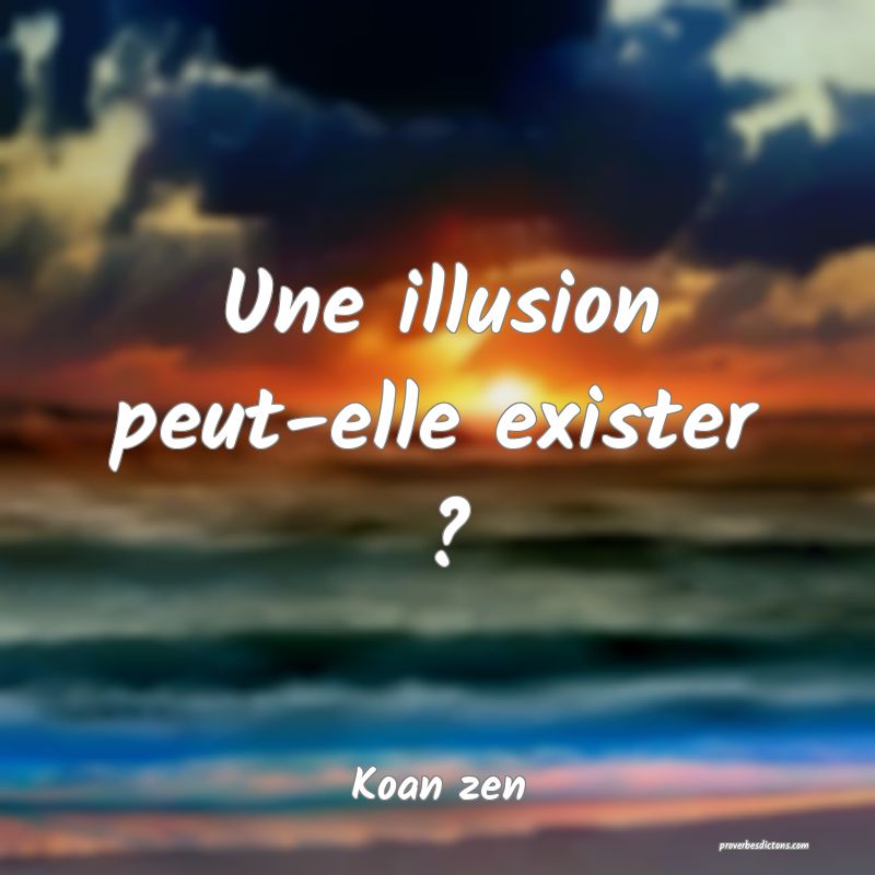Une illusion peut-elle exister ?