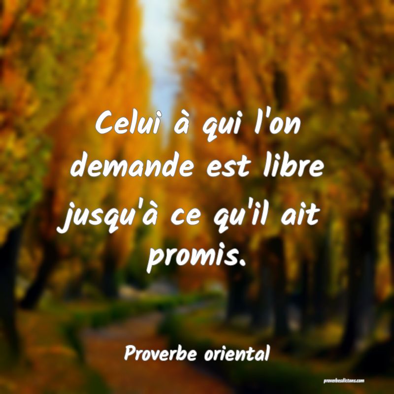 Celui à qui l'on demande est libre jusqu'à ce qu'il ait promis.
