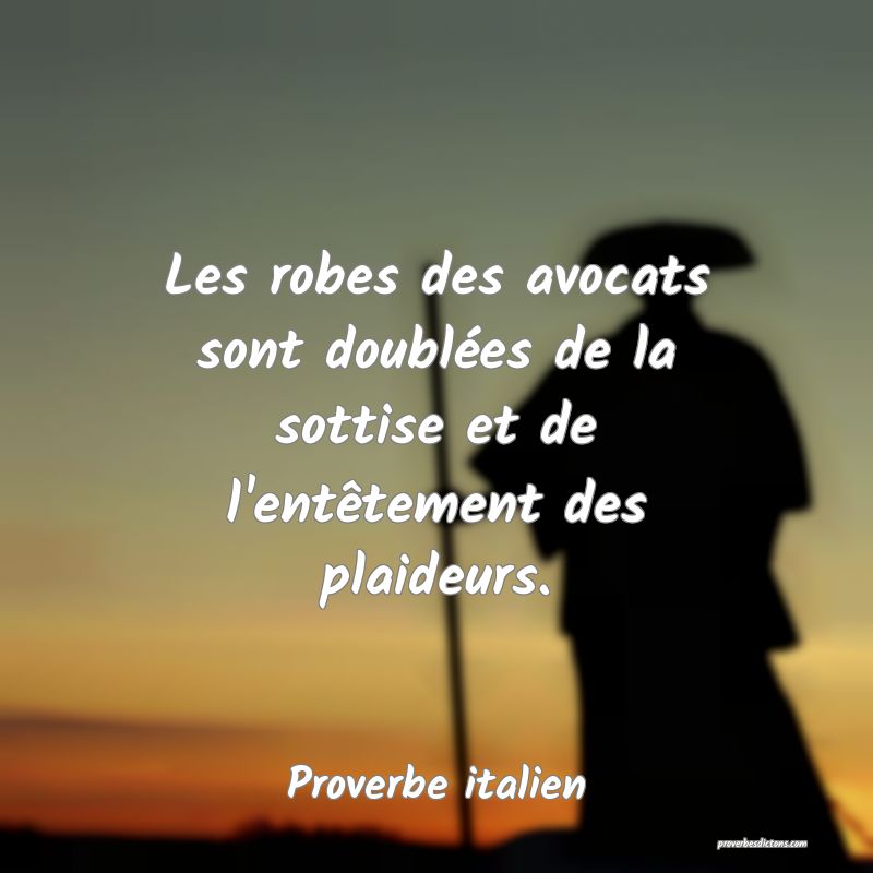 Les robes des avocats sont doublées de la sottise et de l'entêtement des plaideurs.
