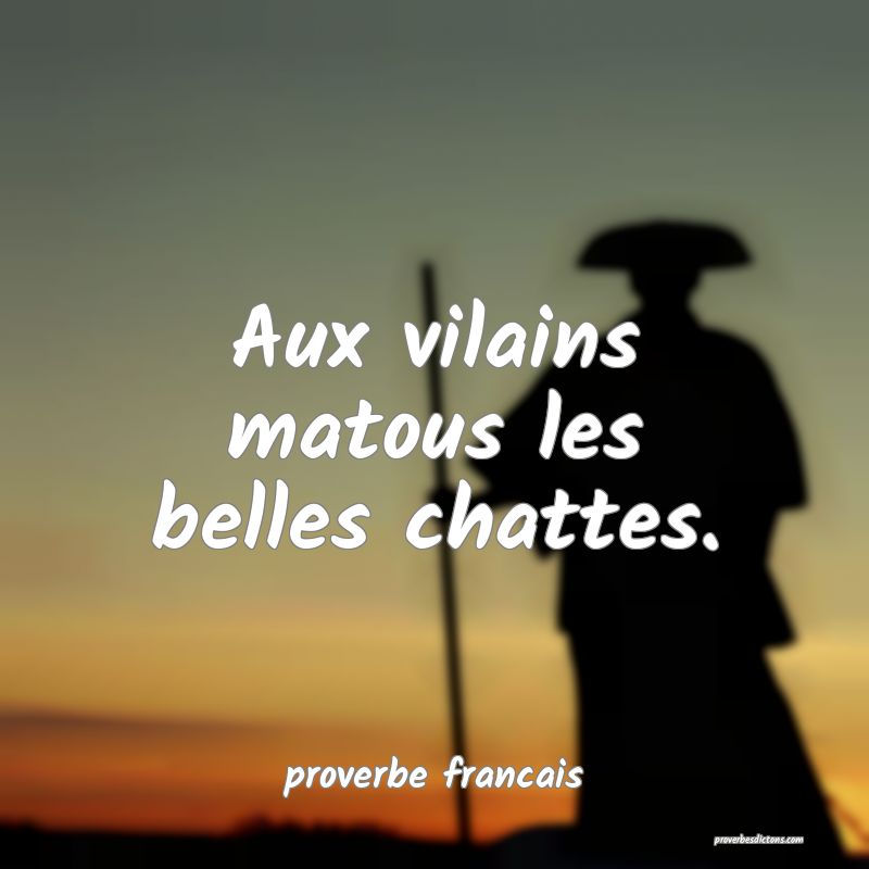 Aux vilains matous les belles chattes.