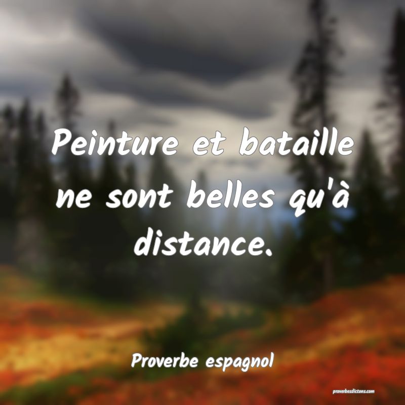 Peinture et bataille ne sont belles qu'à distance.
