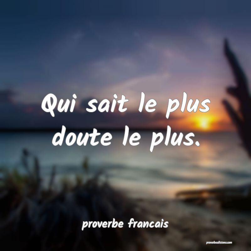 Qui sait le plus doute le plus.