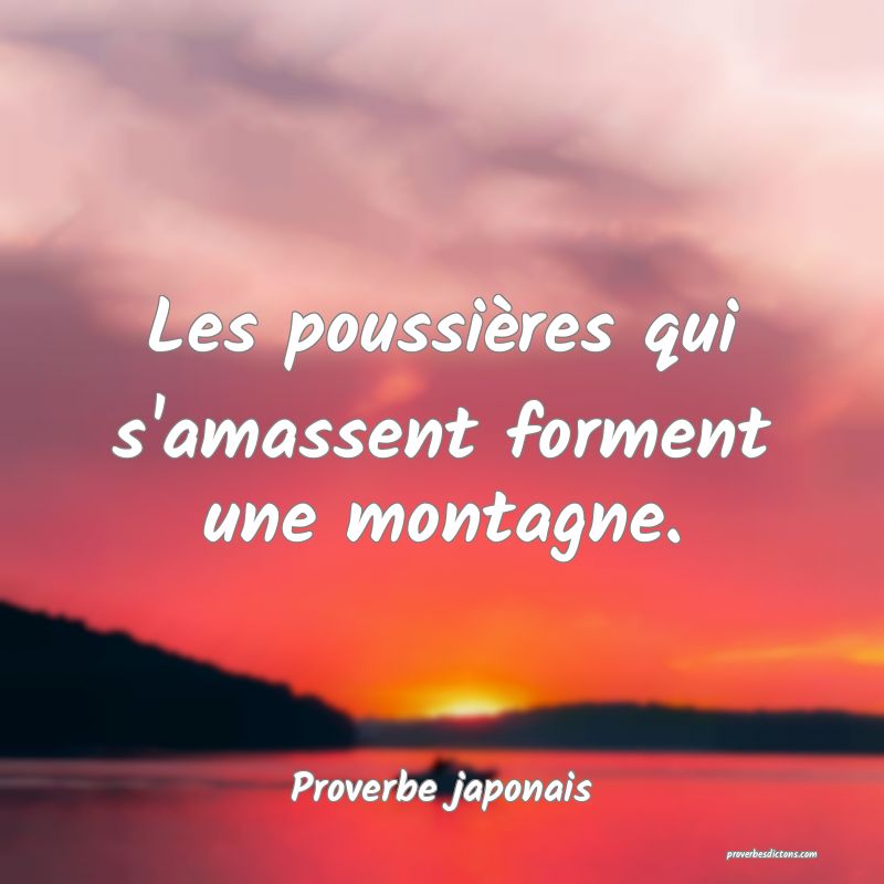 Les poussières qui s'amassent forment une montagne.