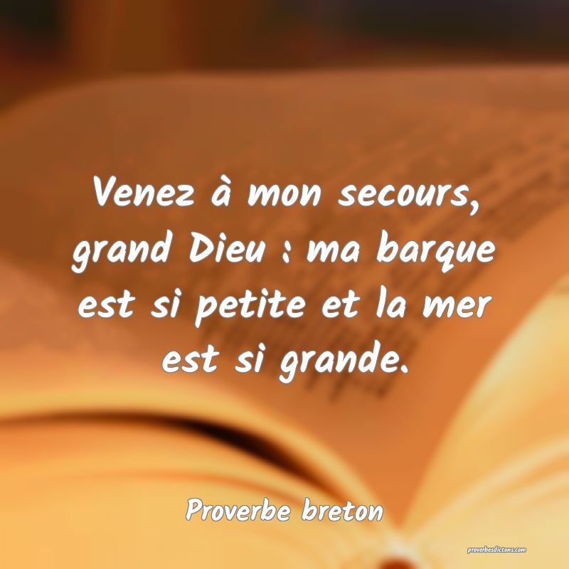 Venez à mon secours, grand Dieu : ma barque est si petite et la mer est si grande.