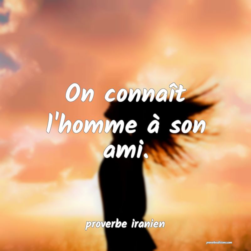  On connaît l'homme à son ami.