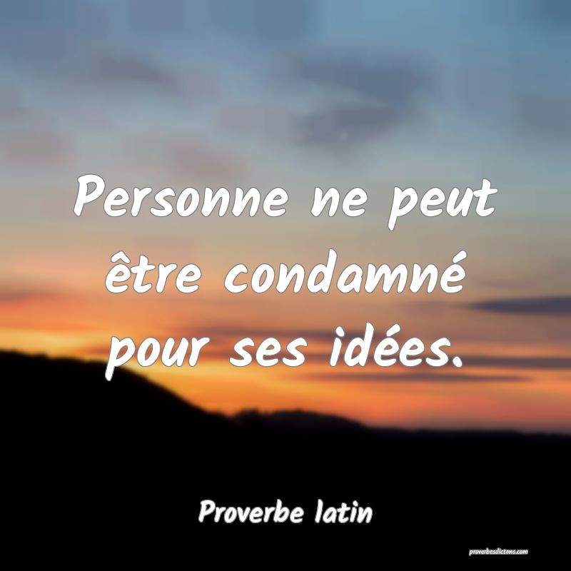 Personne ne peut être condamné pour ses idées.