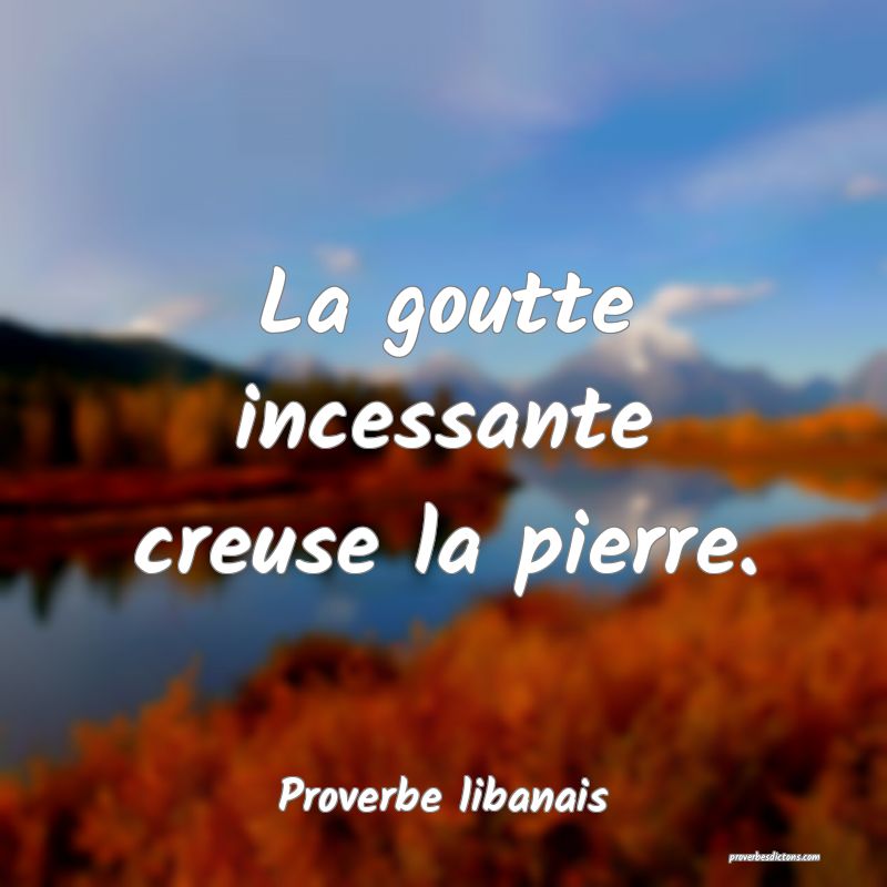 La goutte incessante creuse la pierre.
