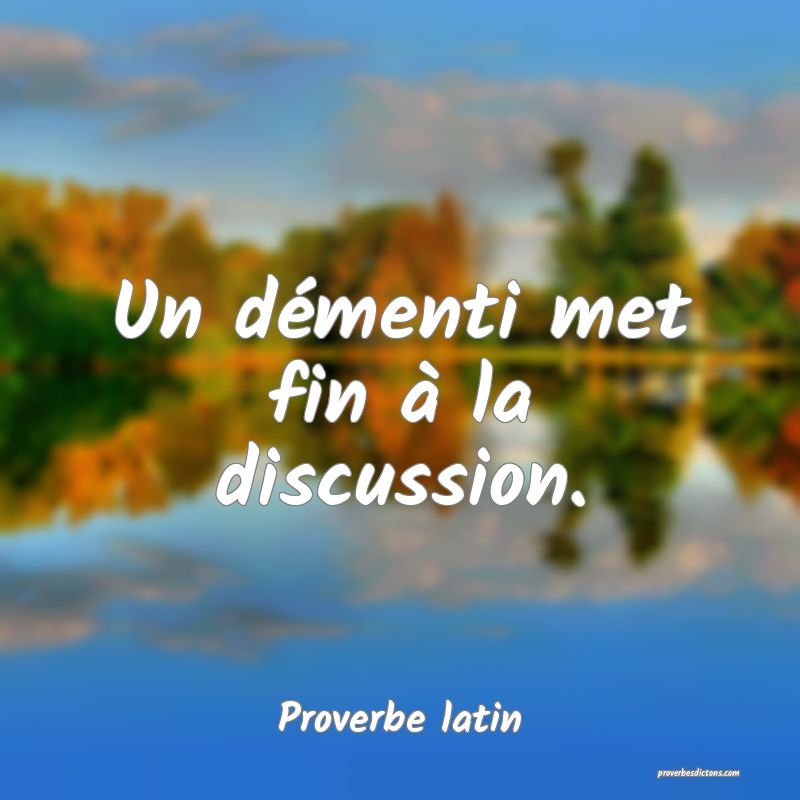Un démenti met fin à la discussion.
