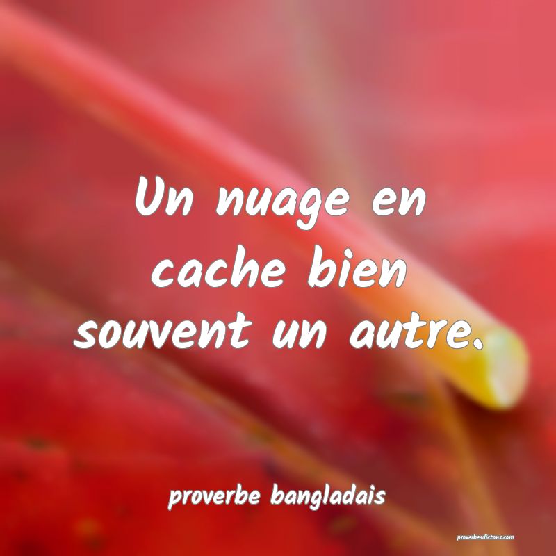 Un nuage en cache bien souvent un autre.
