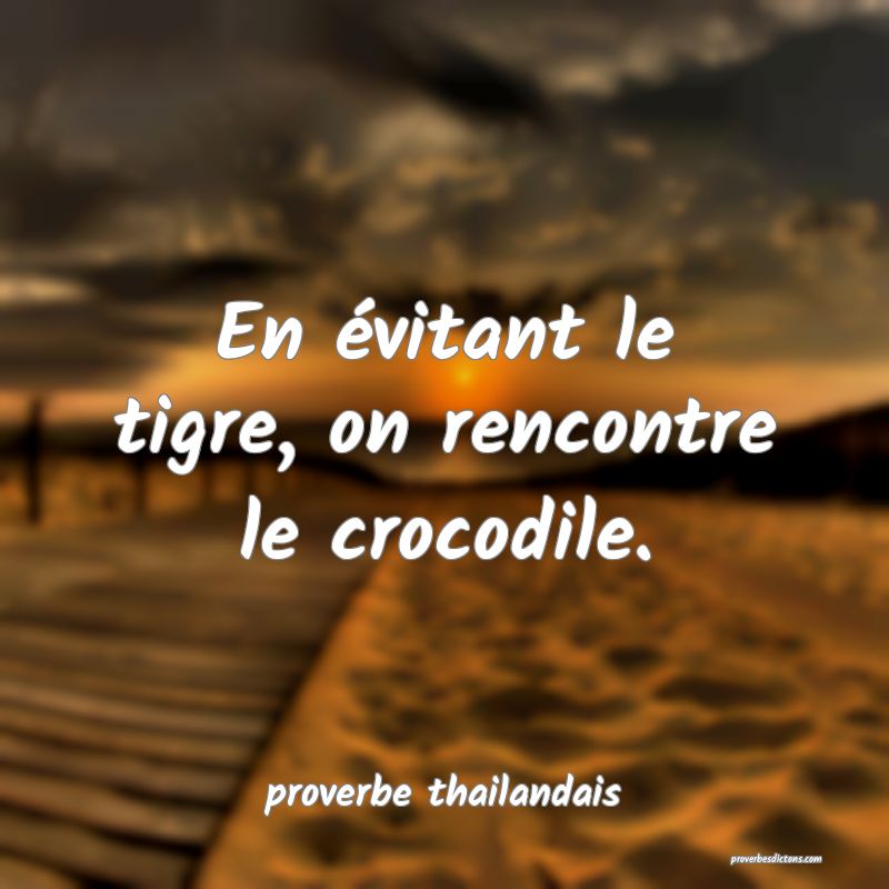  En évitant le tigre, on rencontre le crocodile.
