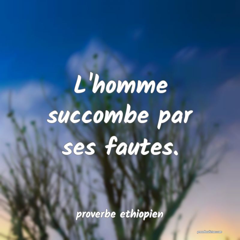 L'homme succombe par ses fautes.
