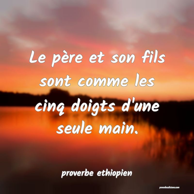 Le père et son fils sont comme les cinq doigts d'une seule main.
