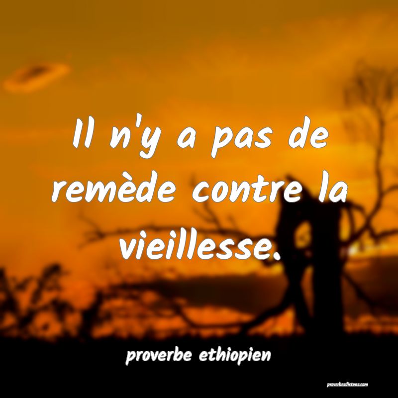 Il n'y a pas de remède contre la vieillesse.
