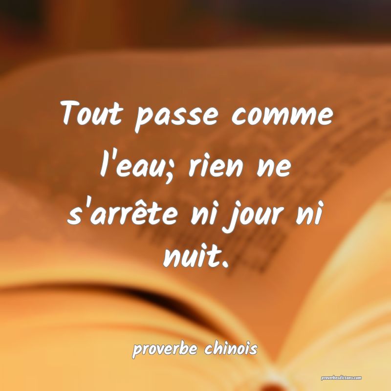  Tout passe comme l'eau; rien ne s'arrête ni jour ni nuit.