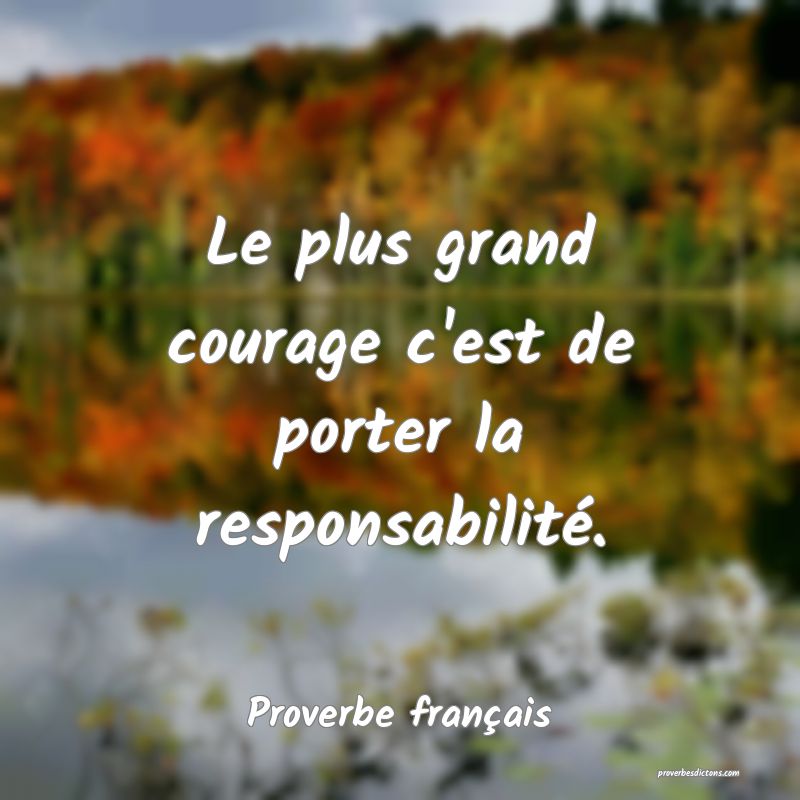 Le plus grand courage c'est de porter la responsabilité.