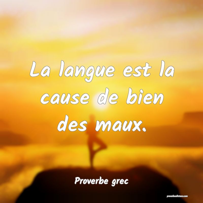 La langue est la cause de bien des maux.