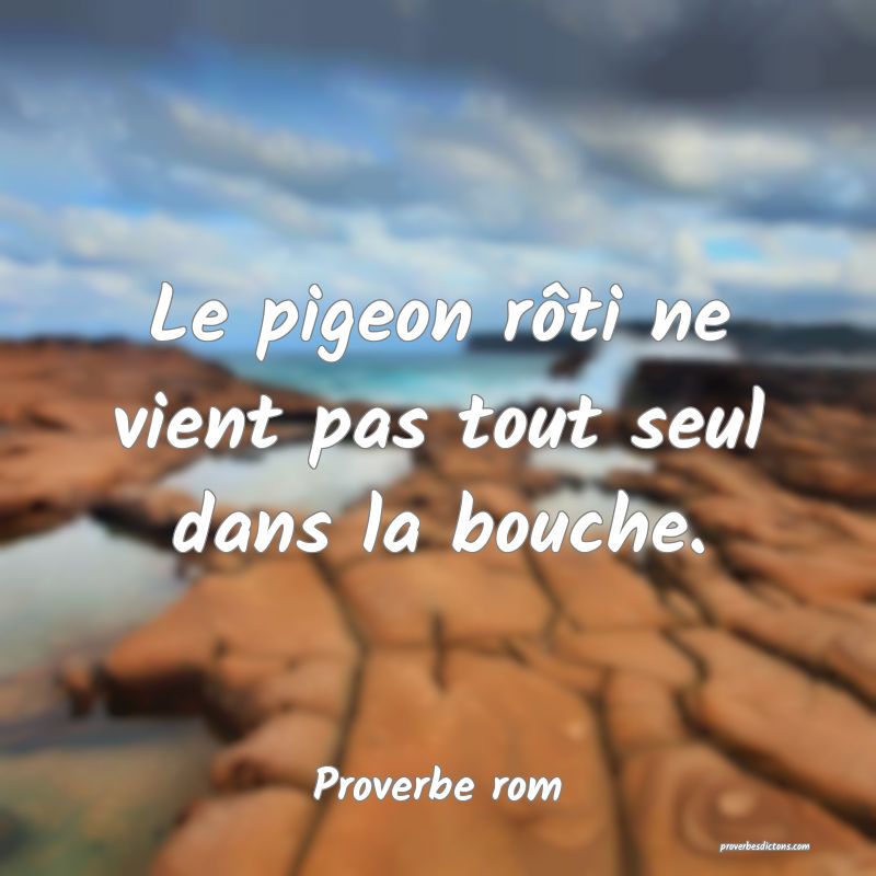 Le pigeon rôti ne vient pas tout seul dans la bouche.