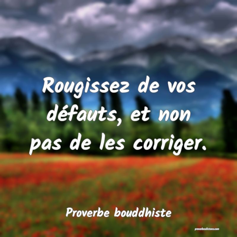 Rougissez de vos défauts, et non pas de les corriger.
