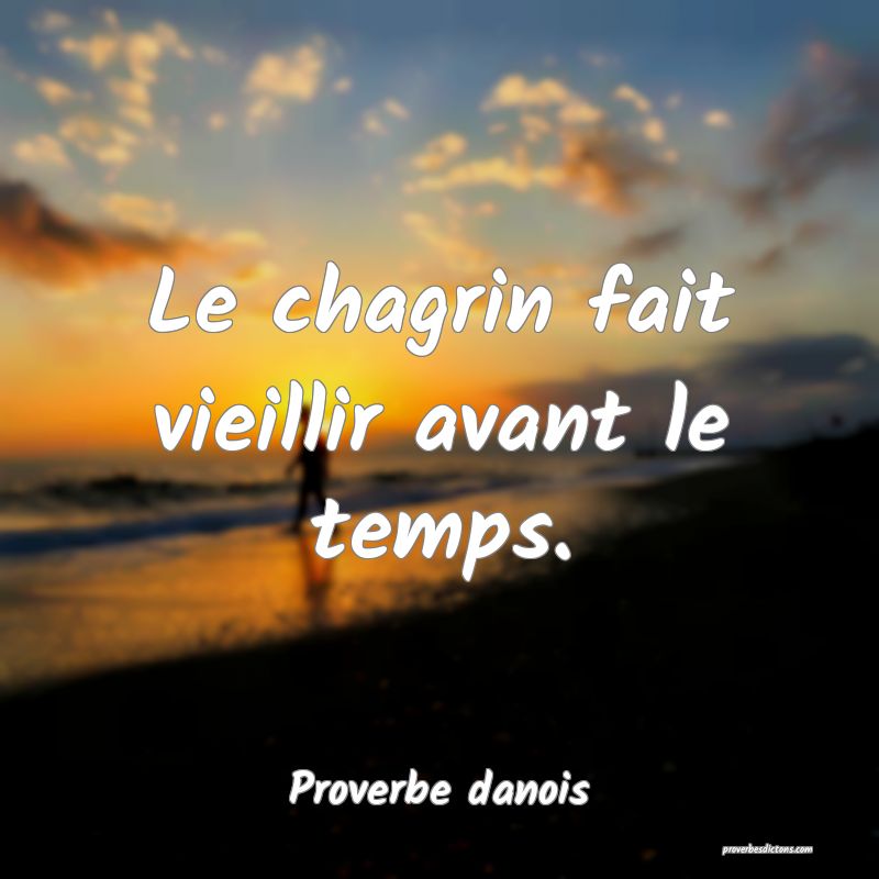 Le chagrin fait vieillir avant le temps.